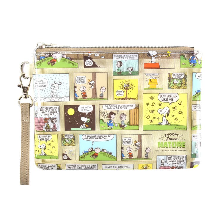 ベージュ(SPMS-006) | スヌーピー ポーチ フラットポーチ | AVVENTURA