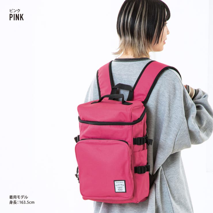エリー リュック スクエア ボックス型 マチ 大きい レディース 女子 A4対応 フロントポケット 背面ファスナー カジュアル ストリート