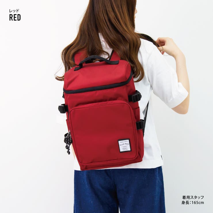 エリー リュック スクエア ボックス型 マチ 大きい レディース 女子 A4対応 フロントポケット 背面ファスナー カジュアル ストリート