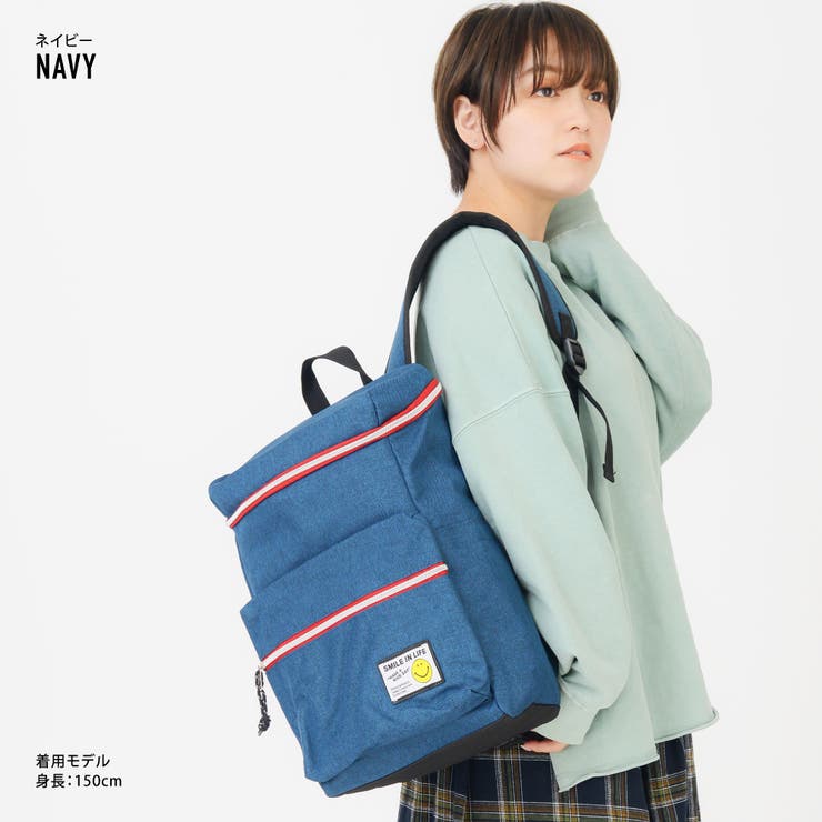 スマイル リュック スクエア ボックス型 マチ 大きい レディース 女子 カジュアル ストリート A4対応 ファスナー シンプル 小さめ 通勤 通学 旅行 大人 大学生 高校生 中学生 リュックサック バックパック メンズ 男子 ブランド 人気 おしゃれ かわいい かばん カバン 黒