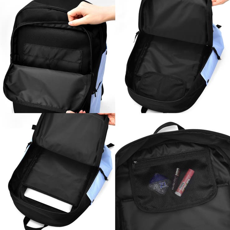 トムとジェリー リュック デイパック 大容量 30L a4 黒 ロゴ 撥水 前 サイド 背面 ポケット 付き シンプル 女子 男子 女の子
