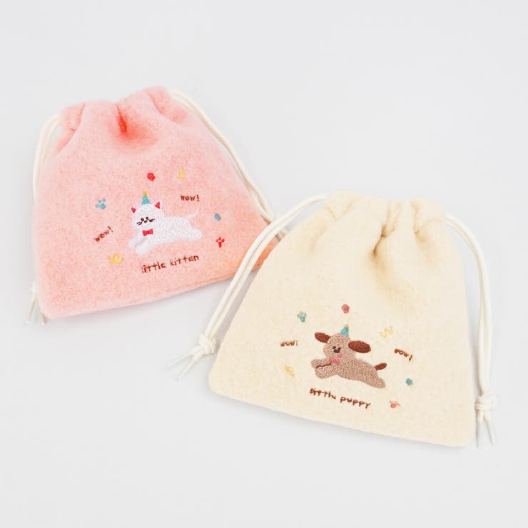 アニマル刺繍 巾着ポーチ 小物入れ | AVVENTURA | 詳細画像1 