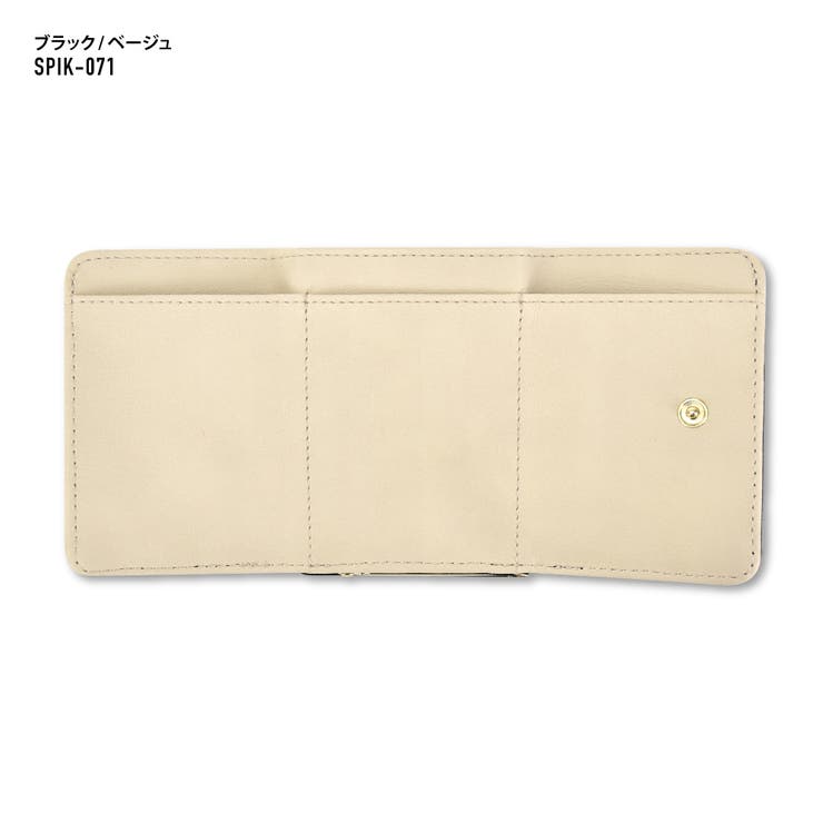 スヌーピー 三つ折り財布 財布 サイフ 合成皮革  バイカラー お札 小銭入れ 外側 がま口 カード コインケース ロゴ コンパクト