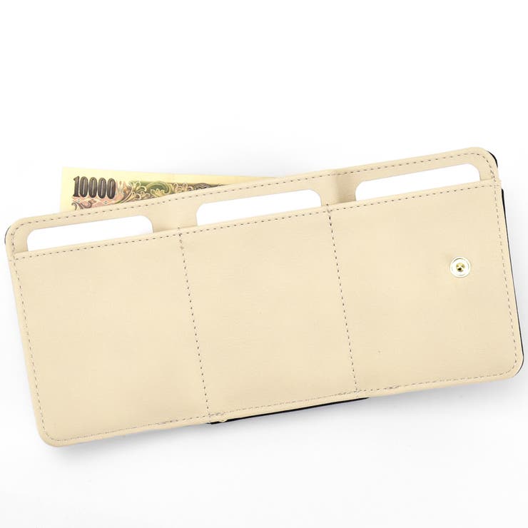 スヌーピー 三つ折り財布 財布 サイフ 合成皮革  バイカラー お札 小銭入れ 外側 がま口 カード コインケース ロゴ コンパクト