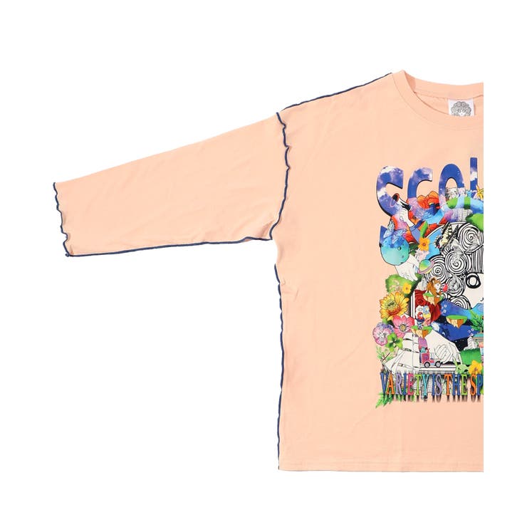 花アニマルスカラーちゃん 配色メロウミシンTシャツ[品番