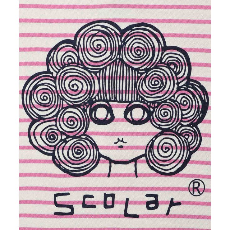 スカラー / スカラーちゃんボーダー切替ロングスリーブTシャツ スカラー ScoLar スカラーちゃんボーダー切替ロングスリーブT