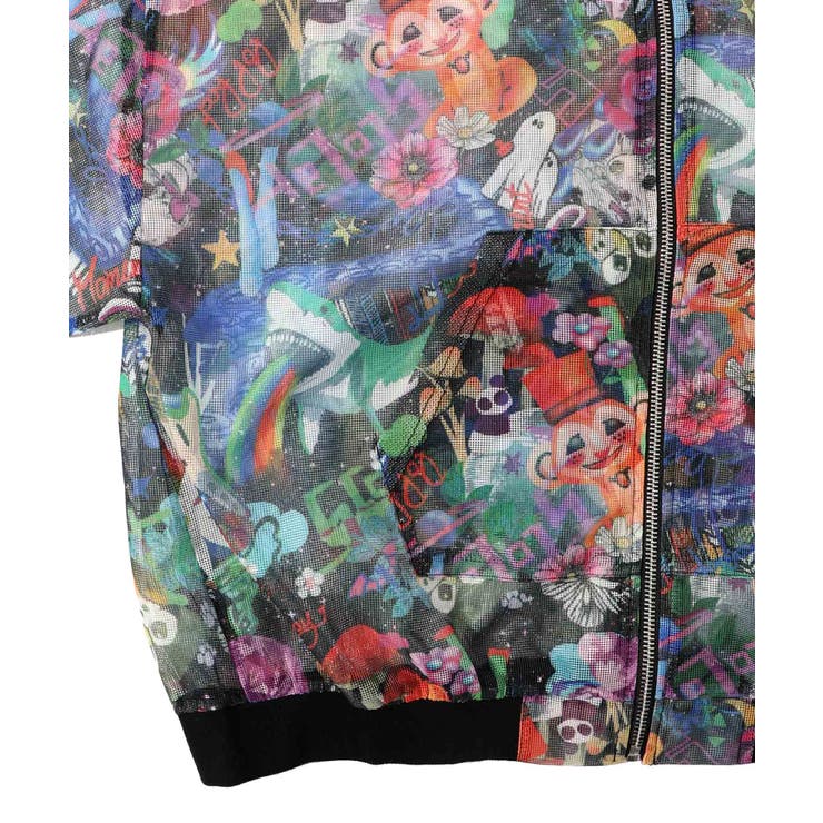 新品】スカラー ScoLar ポップ総柄 裏フリース ブルゾン ジャンパー