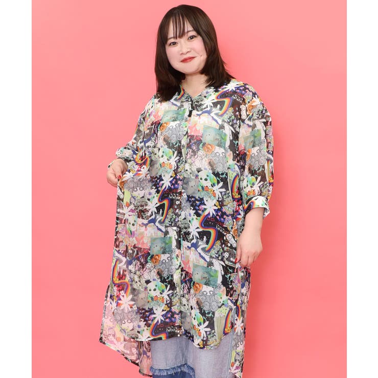 スカラーちゃんと花 2柄展開シフォンワンピース[品番