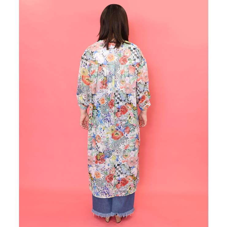 スカラーちゃんと花 2柄展開シフォンワンピース[品番