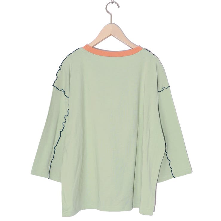 スカラー / スカラーちゃんと花 バイカラー7分袖Tシャツ スカラーちゃんと花 バイカラー7分袖Tシャツ[品番：SRSW0000037