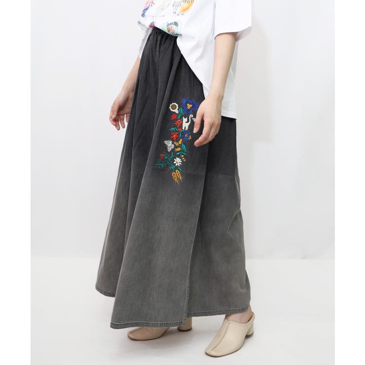 刺繍グラデーション加工デニムパンツ | ScoLar | 詳細画像6 
