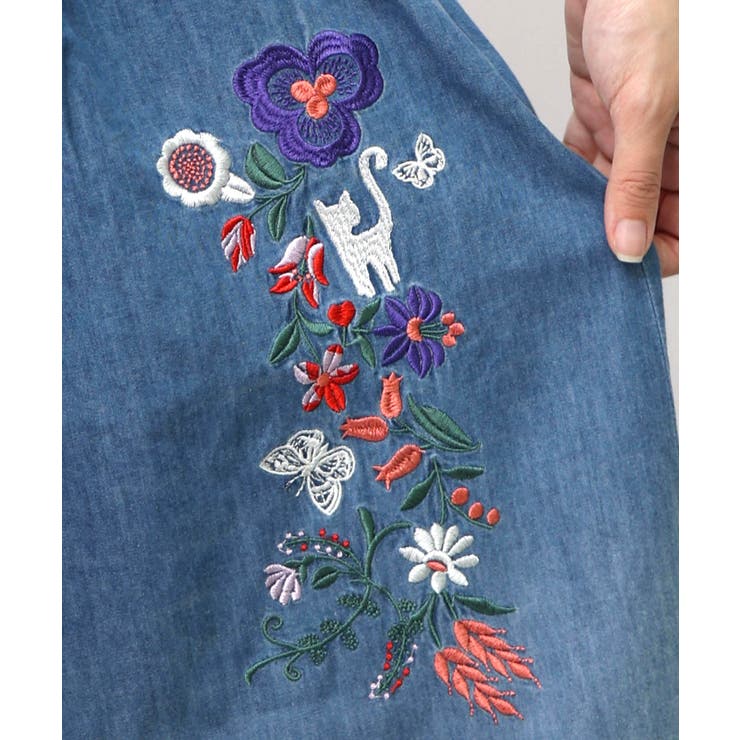 刺繍グラデーション加工デニムパンツ | ScoLar | 詳細画像12 