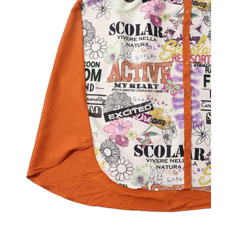 スカラーロゴ切替 前開きワンピース[品番：SRSW0000166]｜ScoLar