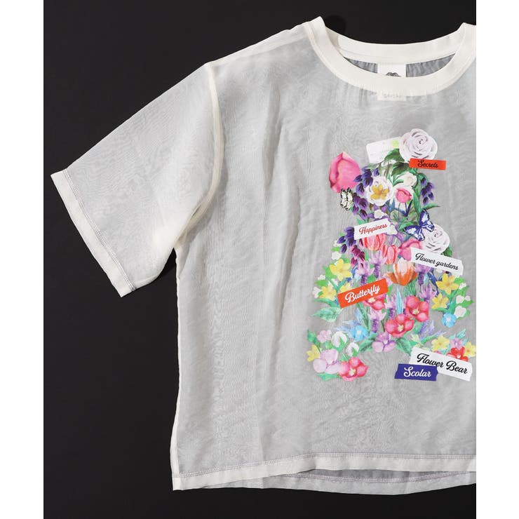 クマシルエット花柄シアープルオーバー | ScoLar | 詳細画像4 