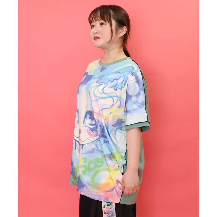 ScoLar - Scolar BIGネコ柄メロウステッチチュニック BIGネコ柄メロウステッチチュニック[品番：SRSW0000105]｜ScoLar