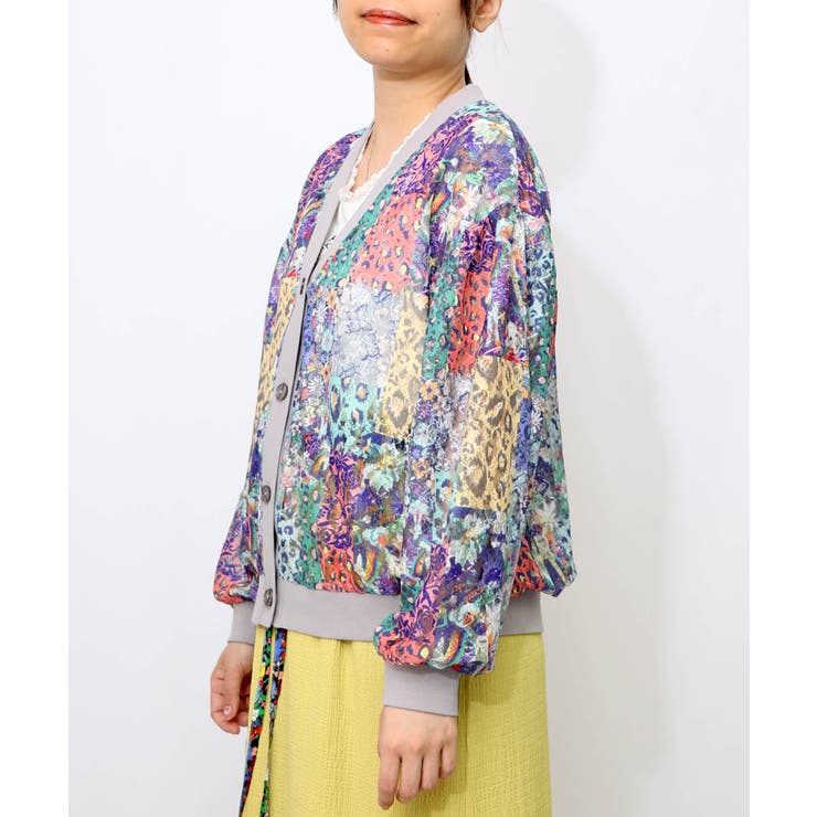 花・ヒョウ柄 2柄展開レースカーディガン[品番：SRSW0000112]｜ScoLar