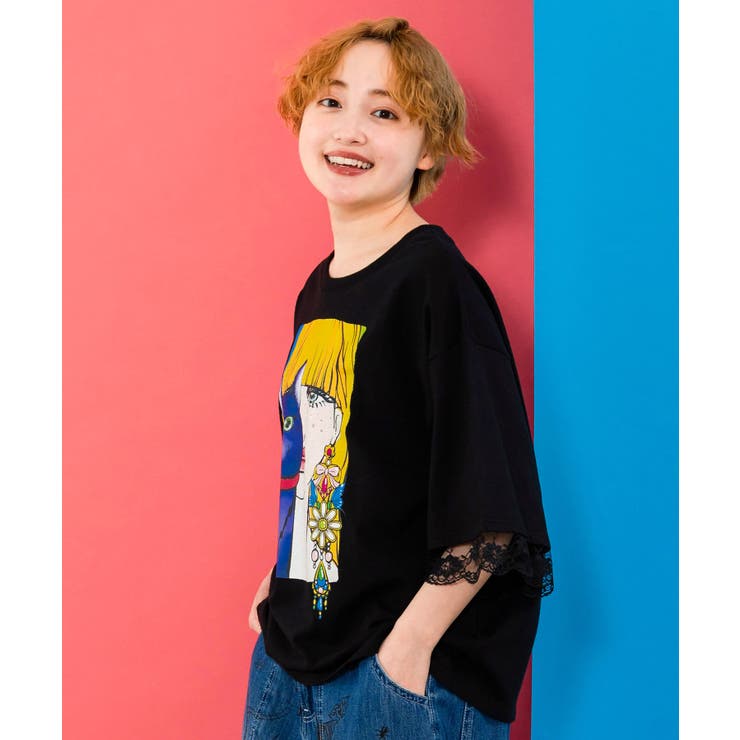 ScoLar スカラー レース切替Tシャツ ネコと女の子の自撮り柄 イヤリング 半袖 清涼感 個性的 薄手 ゆったり トップス レディース かわいい ワンサイズ カラフル 楽天市場】スカラー ScoLar ネコと女の子の自撮り柄 レース切替T