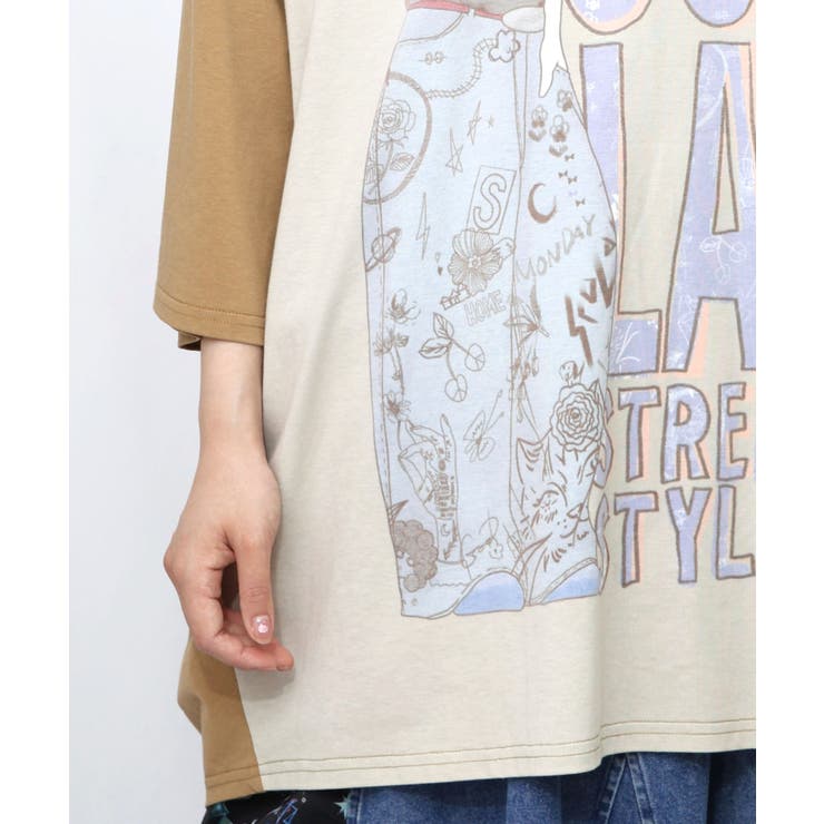 トップス ScoLar スカラー 152710 スカラースタイリング 女の子柄プルオーバー カジュアル レトロ 原宿系 個性的 ポイント ScoLar トップス スカラー 152710 スカラースタイリング 女の子