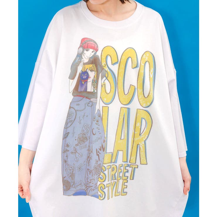 スカラー ScoLar スカラースタイリング 女の子柄プルオーバー （ブラウン） スカラー ScoLar スカラースタイリング 女の子柄プルオーバー