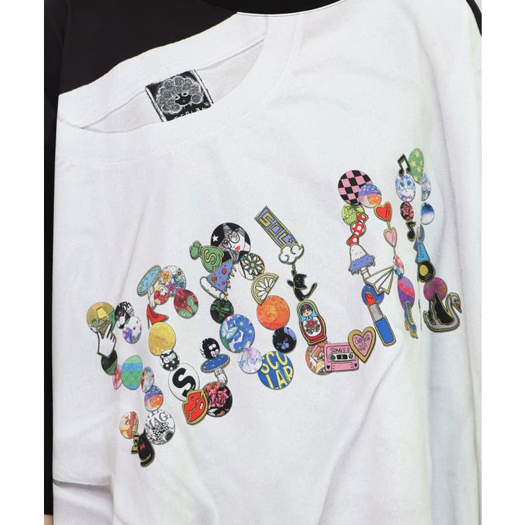 ロゴバッヂトリックアート柄Tシャツ | ScoLar | 詳細画像9 