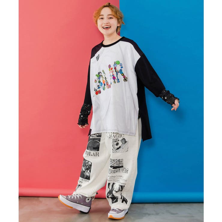 ロゴバッヂトリックアート柄Tシャツ | ScoLar | 詳細画像1 