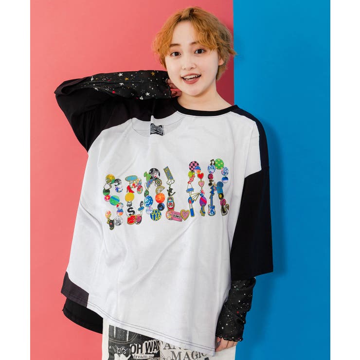 ロゴバッヂトリックアート柄Tシャツ | ScoLar | 詳細画像2 