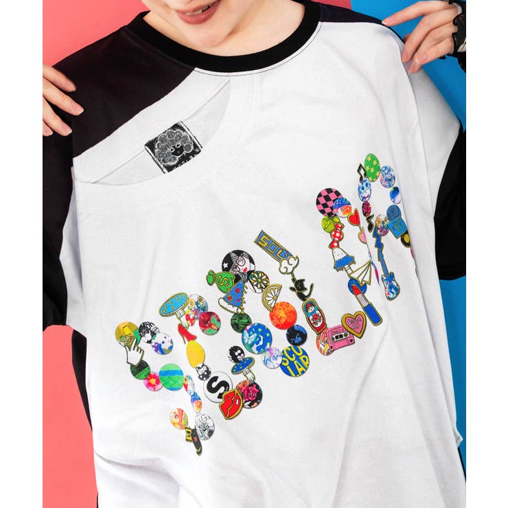 ロゴバッヂトリックアート柄Tシャツ | ScoLar | 詳細画像5 