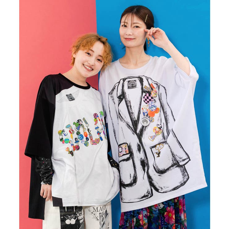 ロゴバッヂトリックアート柄Tシャツ | ScoLar | 詳細画像6 