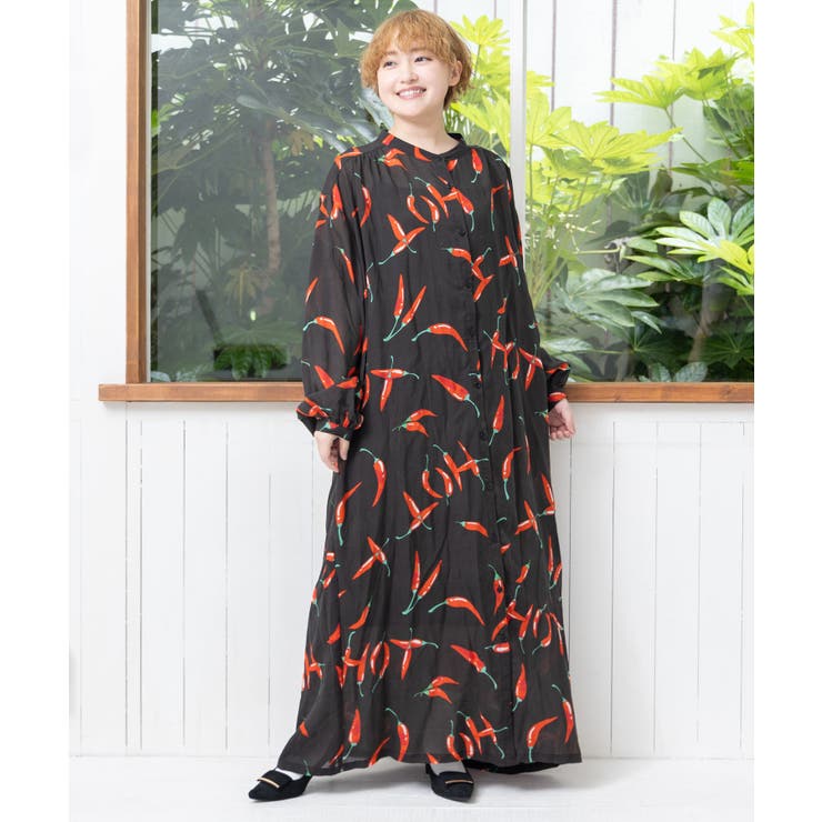 仲宗根泉(HY)コラボ 島とうがらし柄ワンピース[品番：SRSW0000192
