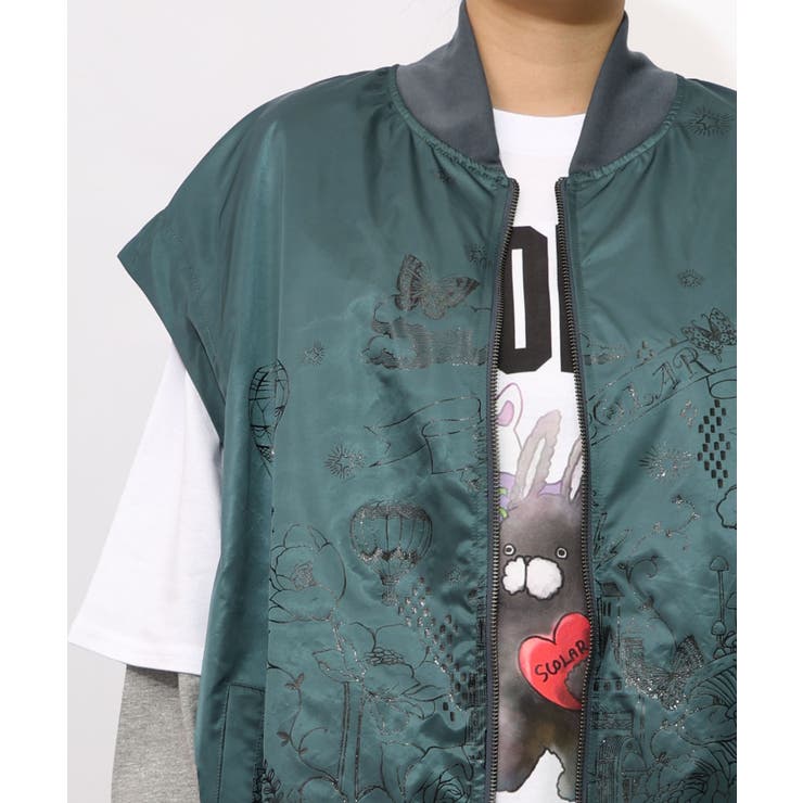 メルヘン柄ラメプリントベスト | ScoLar | 詳細画像8 