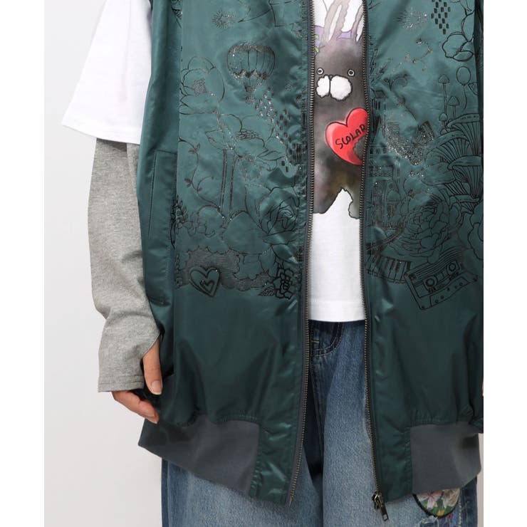 メルヘン柄ラメプリントベスト | ScoLar | 詳細画像9 