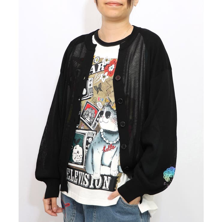 スカラー箔プリント 接触冷感ニットカーディガン | ScoLar | 詳細画像9 