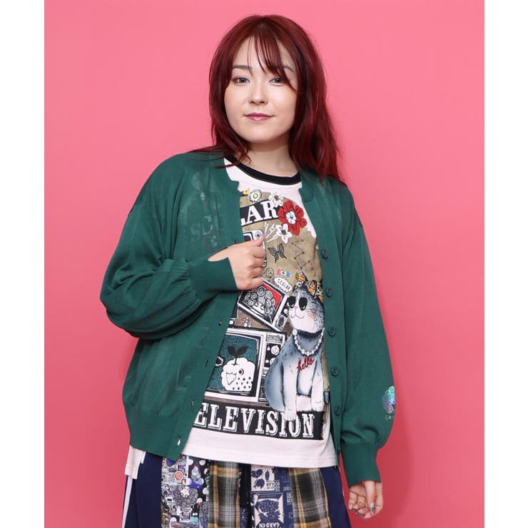 スカラー箔プリント 接触冷感ニットカーディガン | ScoLar | 詳細画像1 