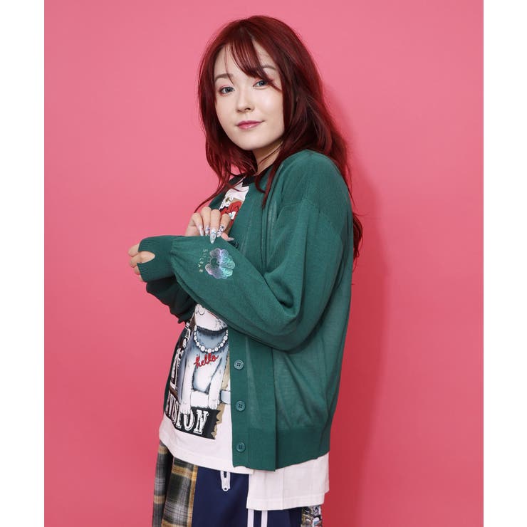 スカラー箔プリント 接触冷感ニットカーディガン | ScoLar | 詳細画像4 