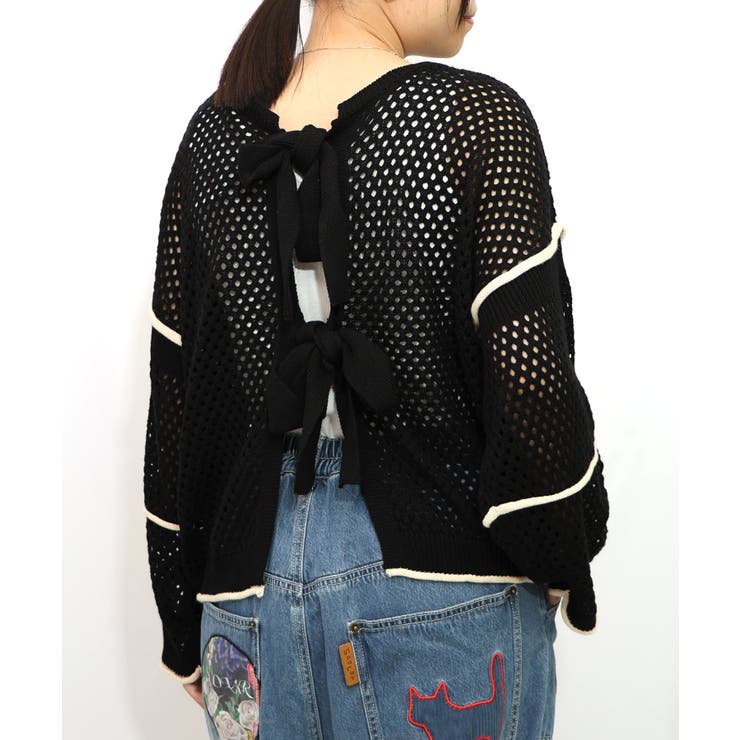 花アップリケ2WAYメッシュプルオーバー | ScoLar | 詳細画像5 