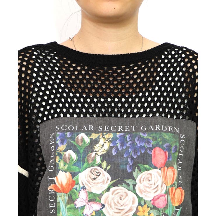 花アップリケ2WAYメッシュプルオーバー | ScoLar | 詳細画像7 