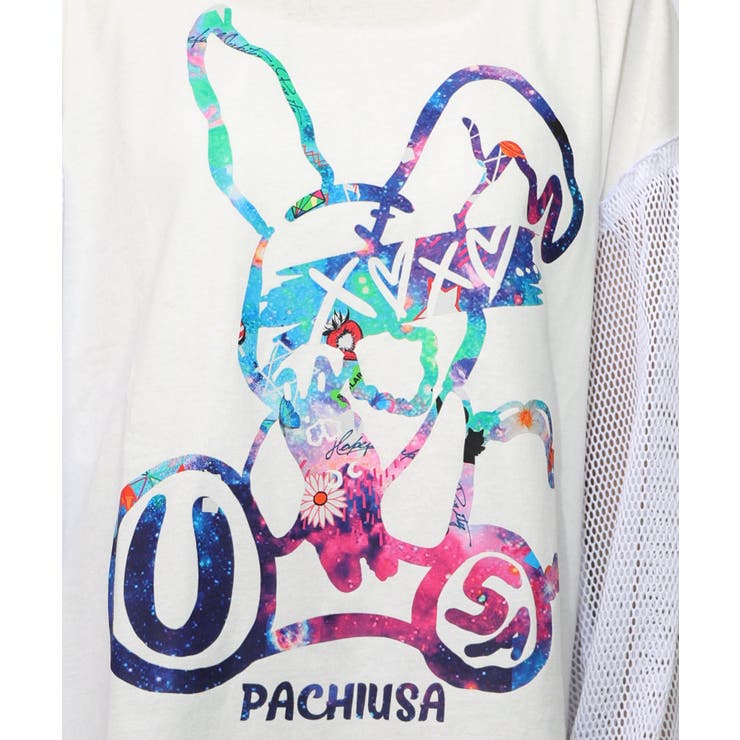 パチうさプリント メッシュ袖Tシャツ | ScoLar | 詳細画像10 