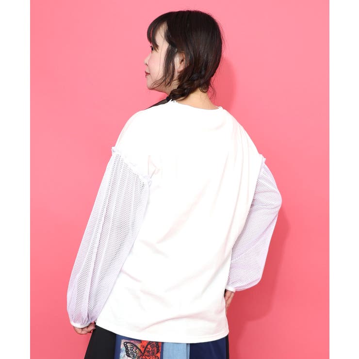 パチうさプリント メッシュ袖Tシャツ | ScoLar | 詳細画像5 