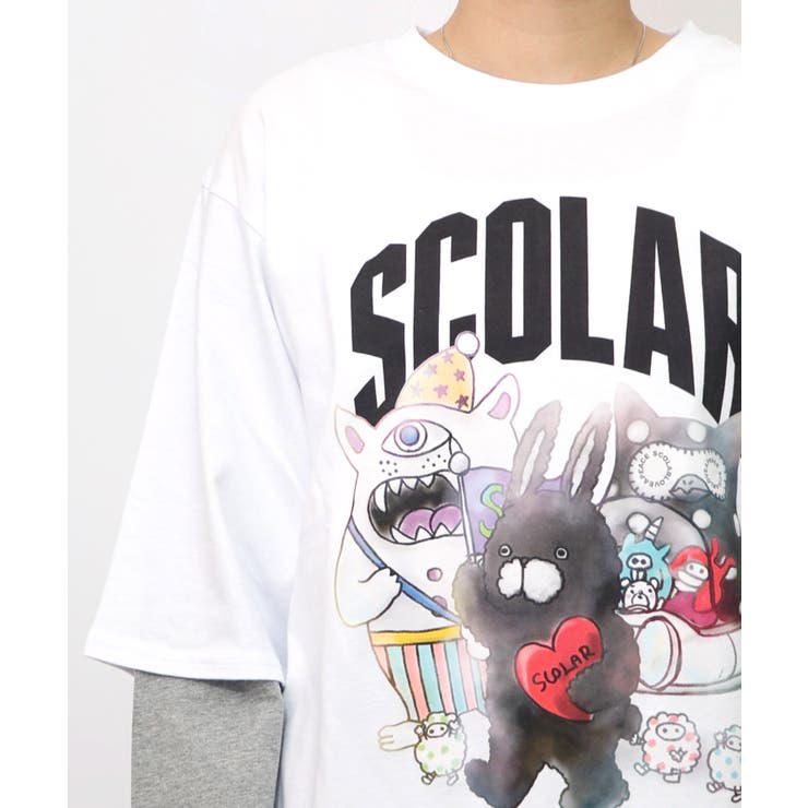 スカラーキャラクターズ柄 レイヤード風ロンT | ScoLar | 詳細画像5 