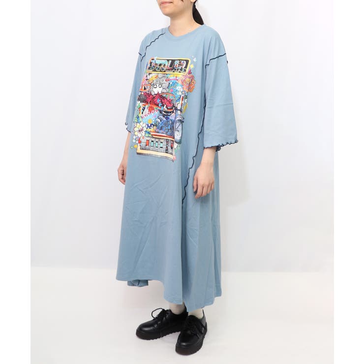 バイクゲーム柄メロウ切替ワンピース | ScoLar | 詳細画像1 