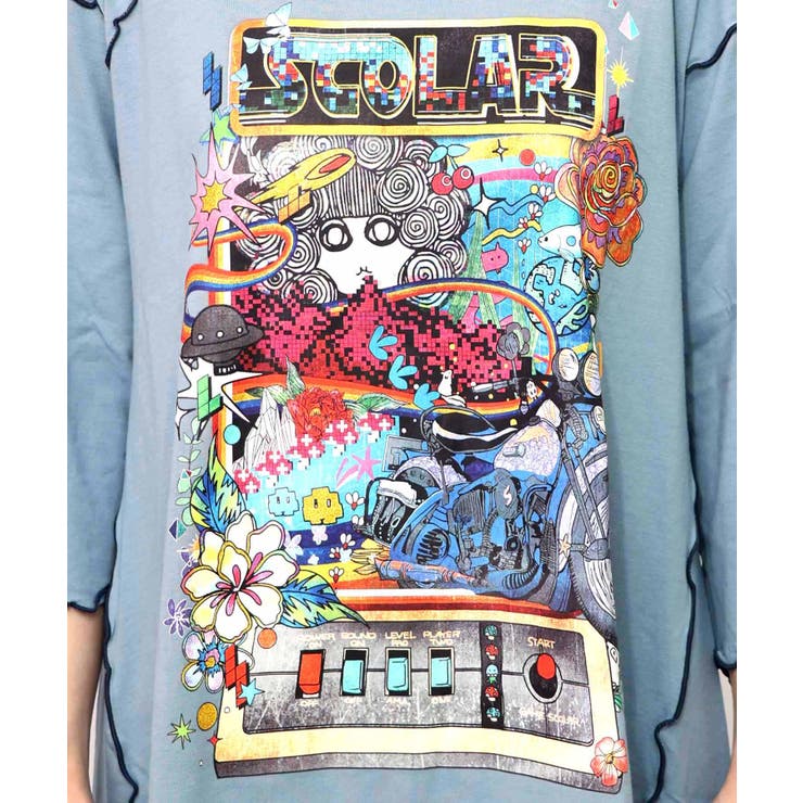 バイクゲーム柄メロウ切替ワンピース | ScoLar | 詳細画像3 