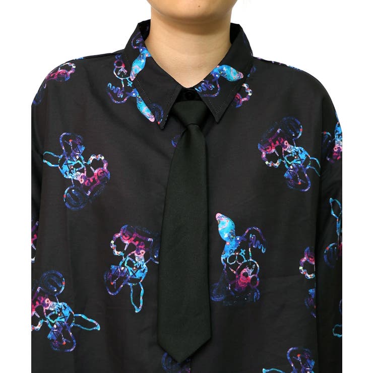 パチうさ×ラビル柄 ネクタイ付きシャツ | ScoLar | 詳細画像5 