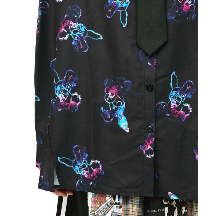 パチうさ×ラビル柄 ネクタイ付きシャツ | ScoLar | 詳細画像7 