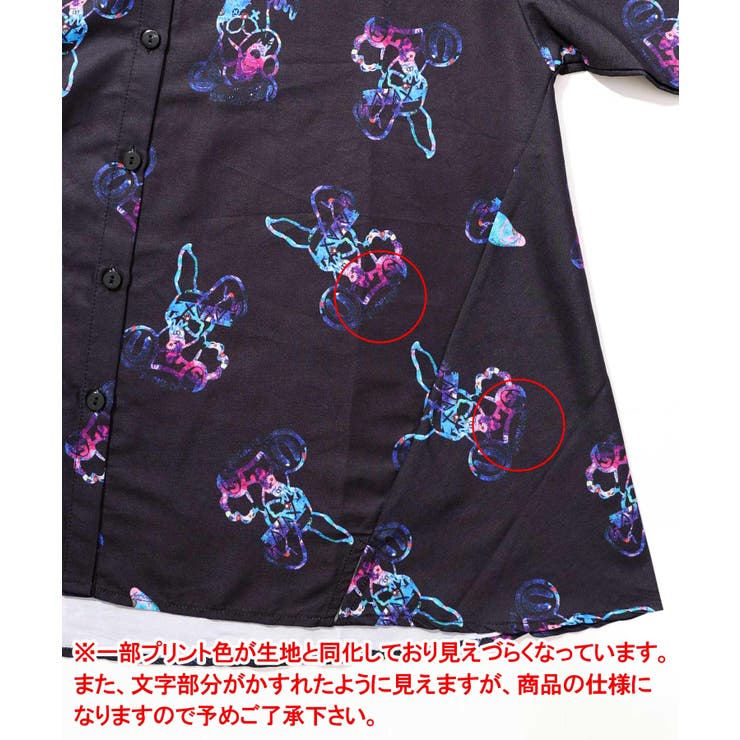 パチうさ×ラビル柄 ネクタイ付きシャツ | ScoLar | 詳細画像4 