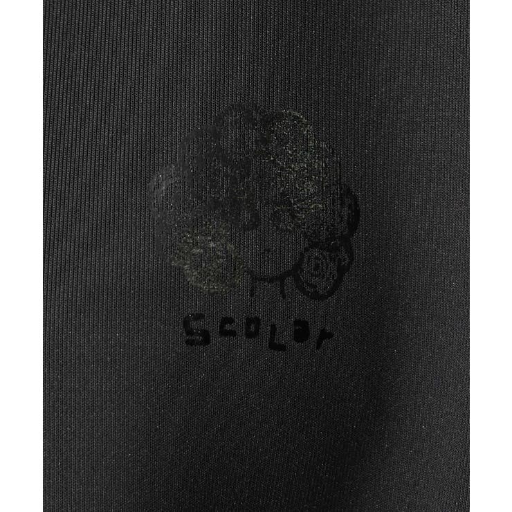 花柄に隠れ黒ネコ柄 ハーフジップジャージワンピース | ScoLar | 詳細画像19 