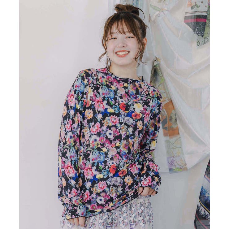 スカラー総柄ロングスリーブTシャツ[品番：SRSW0000268]｜ScoLar