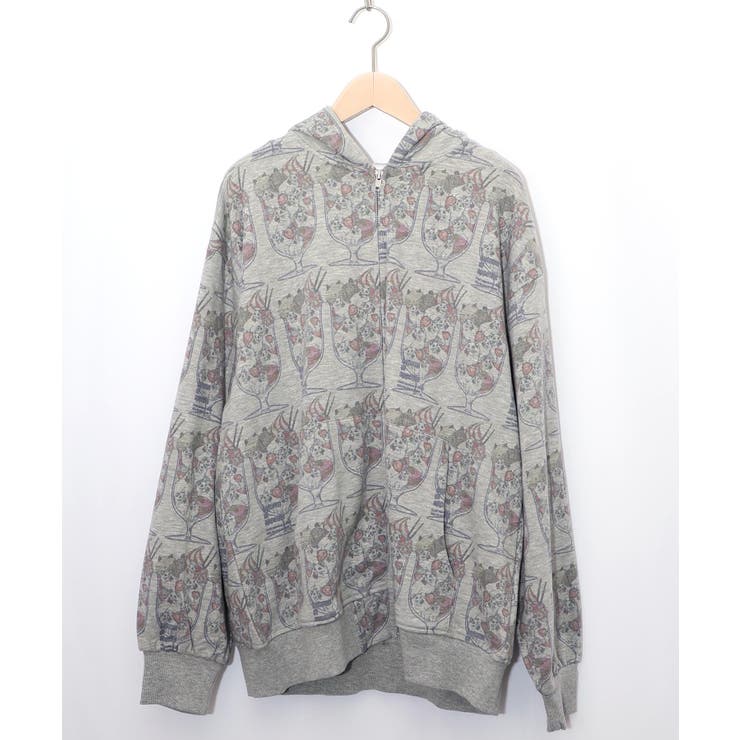 杢グレー | イチゴいっぱいねこパフェパーカー | ScoLar