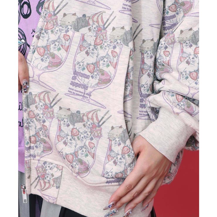 イチゴいっぱいねこパフェパーカー | ScoLar | 詳細画像6 