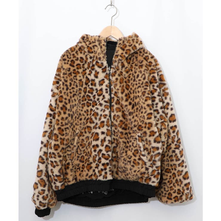 ScoLar 153647：キノコ×レオパード柄リバーシブルブルゾン 153647：キノコ×レオパード柄リバーシブルブルゾンの通販-ScoLar