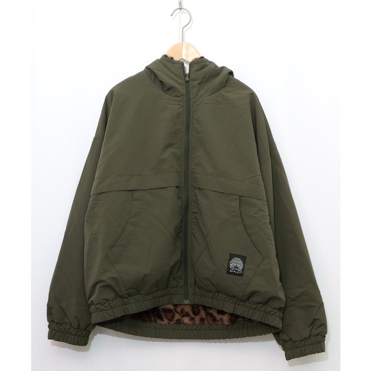 キノコ×レオパード柄リバーシブルブルゾン[品番：SRSW0000229